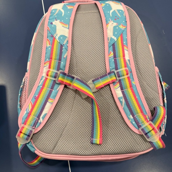 Pottery Barn Kids Aqua Unicorn Backpack (Size Large), Lunchbox, pencil case - Picture 2 of 12